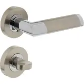 Intersteel Deurkruk Nicol rond rozet met toilet-/badkamersluiting chroom