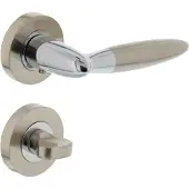 Intersteel Deurkruk Elen rond rozet met toilet-/badkamersluiting chroom