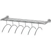 Intersteel Kapstok RVS geborsteld, 1000 mm met zes kledinghangers