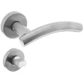 Intersteel Deurkruk Gebogen rozet met toilet-/badkamersluiting
