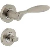 Intersteel Deurkruk George rozet met toilet-/badkamersluiting nikkel mat