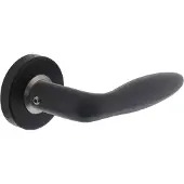 Intersteel Deurkruk Jupiter op rozet geveerd met ring - RVS/mat zwart