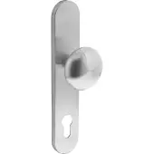 Intersteel Knop op schild profielcilindergat 92 mm rvs geborsteld