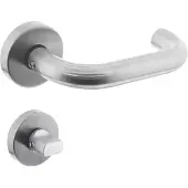 Intersteel Deurkruk Rond op rozet geveerd met toilet-/badkamersluiting ATP - RVS
