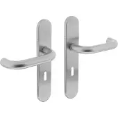 Intersteel Deurkruk Rond op schild rvs geborsteld sleutelgat 56 mm