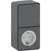 Schneider Electric Schneider Mureva Styl DIY - Combi Wisselschakelaar + WCD - IP55 - Grijs / Antraciet