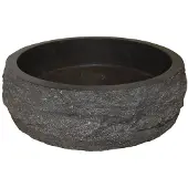 Wiesbaden B waskom 40x12cm rond hardsteen zwart