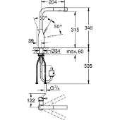 GROHE Essence New Keukenkraan L-uitloop Dual Spray