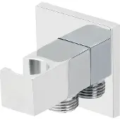 Wiesbaden Rombo wandaansluitbocht met handdouchehouder vierkant 1/2" chroom