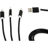 Cablexpert 3-in-1 USB laadkabel 1 meter zwart