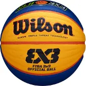 Wilson FIBA 3x3 - Basketbal Official - Geel Blauw - Maat 6 - Kinderen en volwassenen