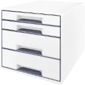 Leitz ladebox WOW CUBE 5213, 4 schuifladen, A4, polystyreen, wit
