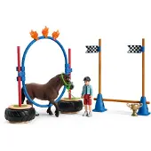 Schleich Farm World Paardenspeelgoed voor kinderen Pony Agility Race Speelset met Paardenfiguren en Accessoires 22-delige Set Vanaf 3 Jaar