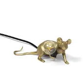 Seletti Mouse Lamp LED decoratieve lamp USB horizontaal goud Valentine, messing / goud, Woon-/ Eetkamer, Kunststof, Design, tafellamp