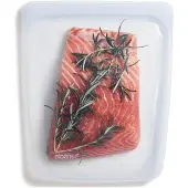 Stasher , Herbruikbare Silicone Food Tasje, Half Gallon, Clear, 64.2 fl oz (1.92 l)
