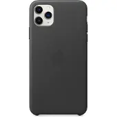 Apple iPhone 11 Pro Max Leather Back Cover Zwart