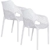Garden Impressions Air XL kunststof tuinstoel wit - set van 2 stuks