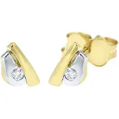 Lucardi Oorbellen goud / zilver / transparant