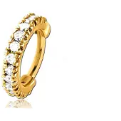 Lucardi Stalen traguspiercing goldplated clicker zirkonia
