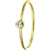 Lucardi Ring 'Klassisch' goud / transparant