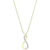 Lucardi 9 Karaat ketting met hanger met diamant