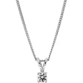 Lucardi Zilveren ketting met hanger Swarovski Zirconia 4MM