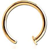 Lucardi Stalen neuspiercing goldplated ring