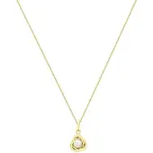 Lucardi 9 Karaat ketting met hanger knoop met parel