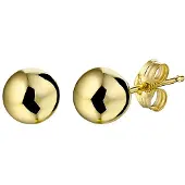 Lucardi - Geelgouden oorbellen bol 5 mm