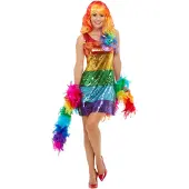 Smiffy Regenboog Jurk Pailletten