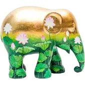 Elephant Parade beeld olifant Golden Lotus 30 cm goud/groen