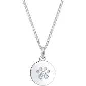 Elli - Elli Halsketting Dames Poot Hanger Hond Kat Dieren Liefde met Kristallen in 925 Sterling Zilver Verguld Kettingen