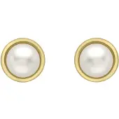 Lucardi Oorbellen 'Klassisch' goud / parelwit