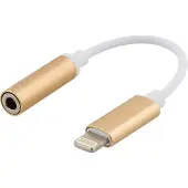 Epzi IPLH-590 Lightning naar 3,5 mm audioadapter, aluminium behuizing, goud
