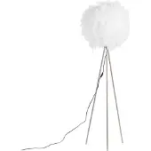 QAZQA Landelijke vloerlamp staal met wit - Feather