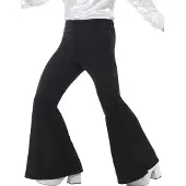 Generik Zwarte discobroek met olifantenpijpen voor mannen - Verkleedkleding