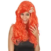 Vegaoo Lange oranje pruik voor vrouwen