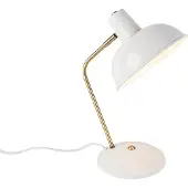 QAZQA Retro tafellamp wit met brons 38cm - Milou