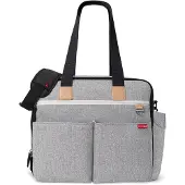 Skip Hop Luiertas: Iconic Duo Weekender Extra Grote Capaciteit met Verschoonmatje & Kinderwagenbevestiging Grijs Melange