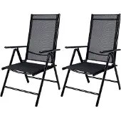 Casaria Tuinstoel Bern Set van 2 Antraciet Aluminium