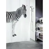 Spirella Douchegordijn Zebra Zwart 180cm
