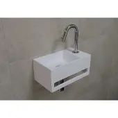 Saniclear fonteinset bali rechts met chroom gebogen fonteinkraan