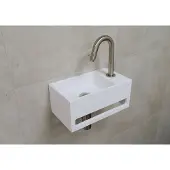 Saniclear fonteinset bali rechts met RVS gebogen fonteinkraan