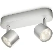 Philips Led plafondspot My Living Star 2-lichts metaalgrijs