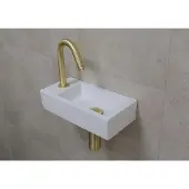 Mueller Mini Rhea wit fonteinset met gouden gebogen fonteinkraan links