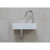 Mueller Mini Rhea 36x18x9cm fonteinset mat wit met chroom gebogen fonteinkraan rechts