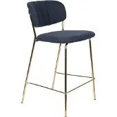 White Label Barkruk Jolien Gold Dark Blue