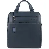 Piquadro Akron aktetas Leer 33 cm Laptopcompartiment blauw
