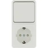 Sencys Combinatie Wisselschakelaar/stopcontact Tuleda Geaard Wit