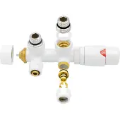 SaniGoods thermostatische radiatorkraan haaks 1/2"x16 M30 wit